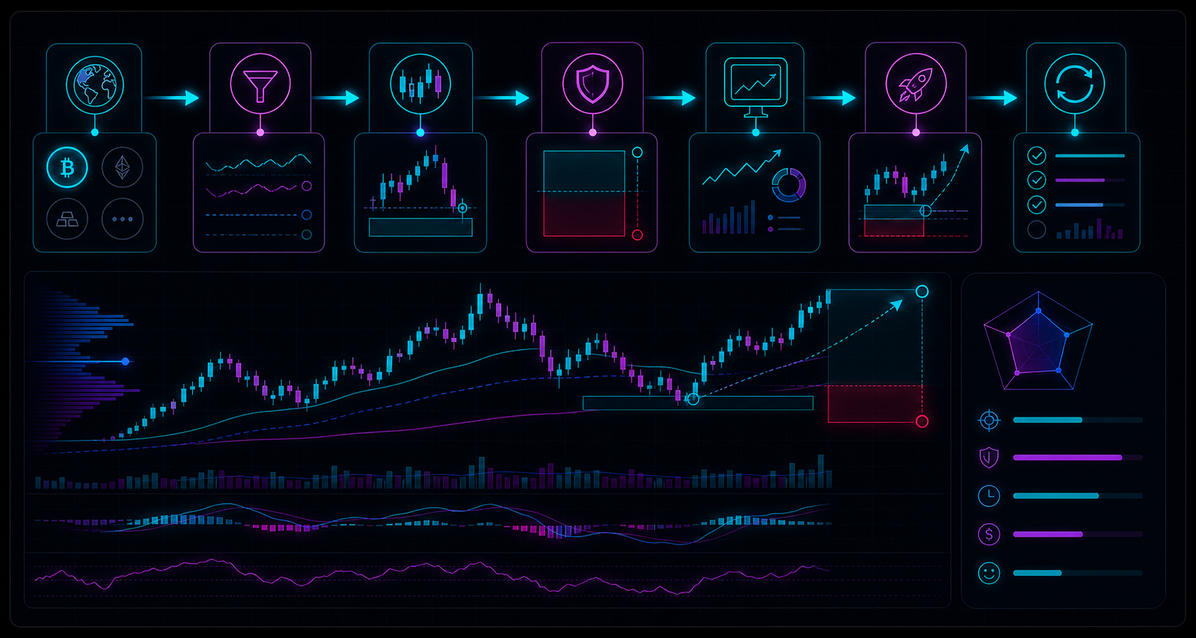 Step-by-step trading strategy construction workflow