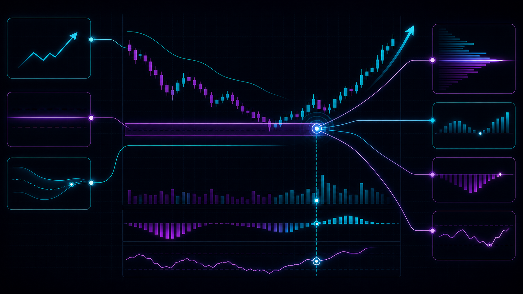Independent confluence layers aligning around one trade idea