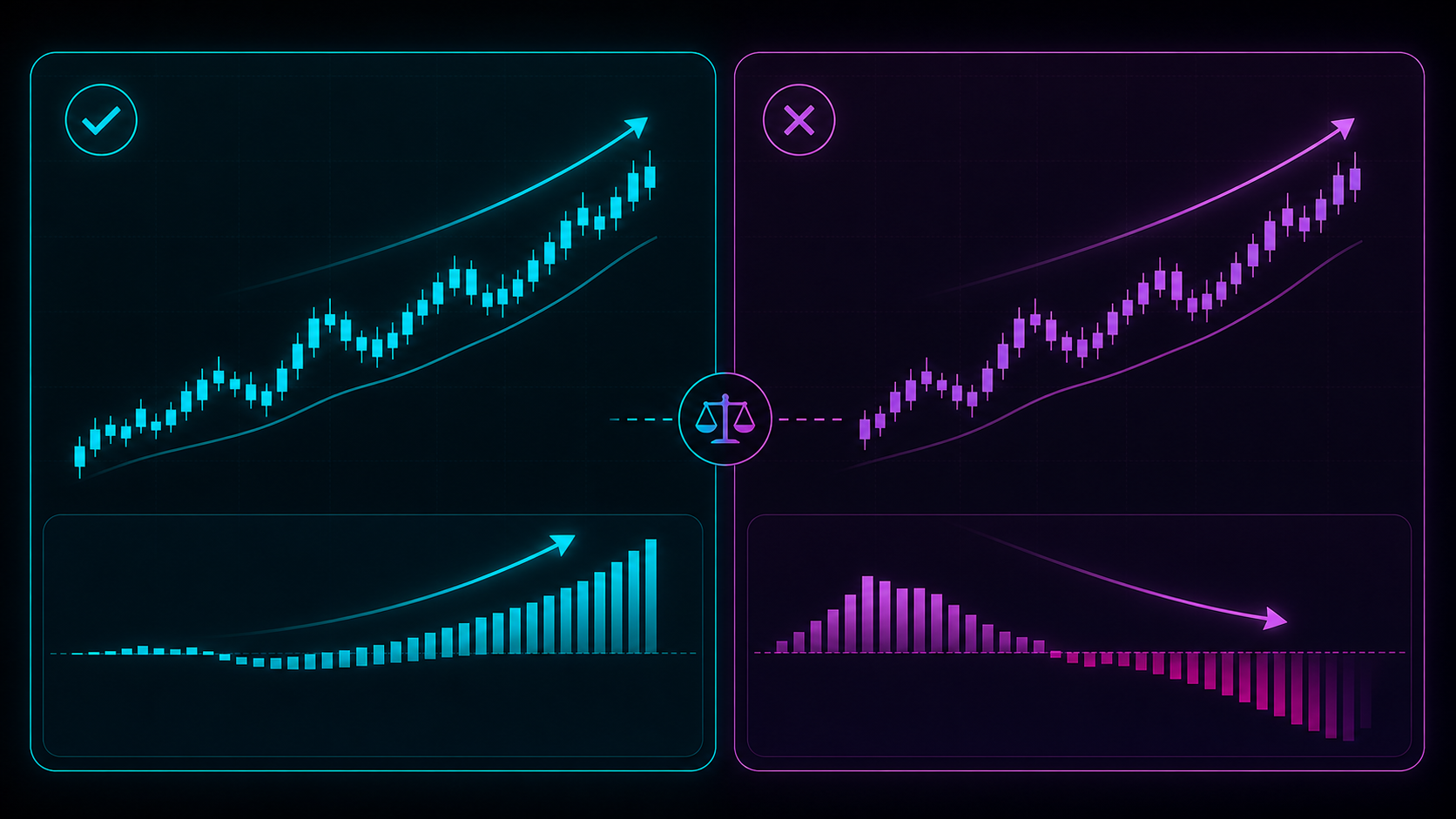 Price and delta agreement compared with price and delta disagreement