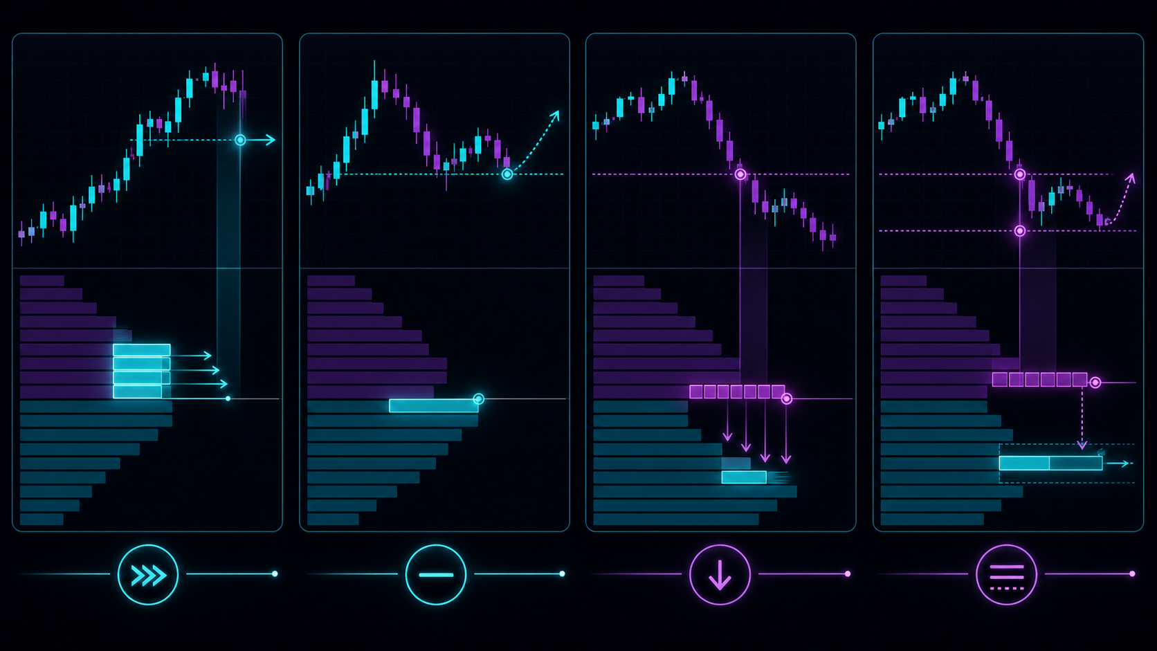 Market, limit, stop, and stop-limit execution behavior